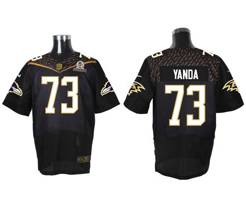 Nike Ravens #73 Marshal Yanda Black 2016 Pro Bowl Men's Stitched NFL Elite Jersey